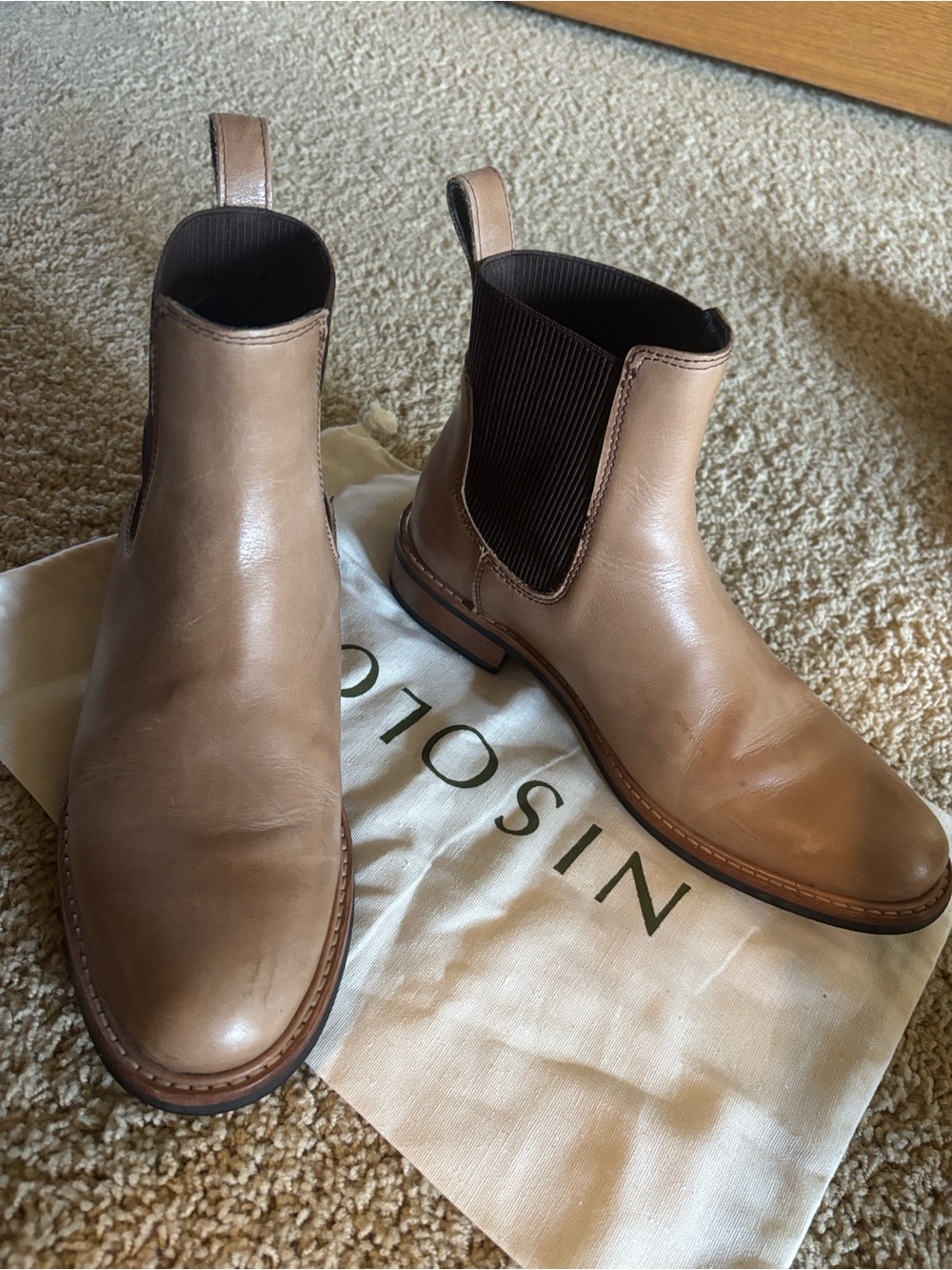 Nisolo Tan Leather Chelsea Ankle Boots
